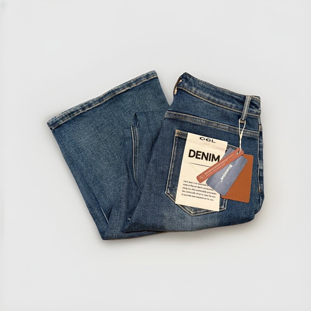 NWT OGL Flared Surplice Y2K 1990’s Style High Rise Flare Leg Jeans Sz 8